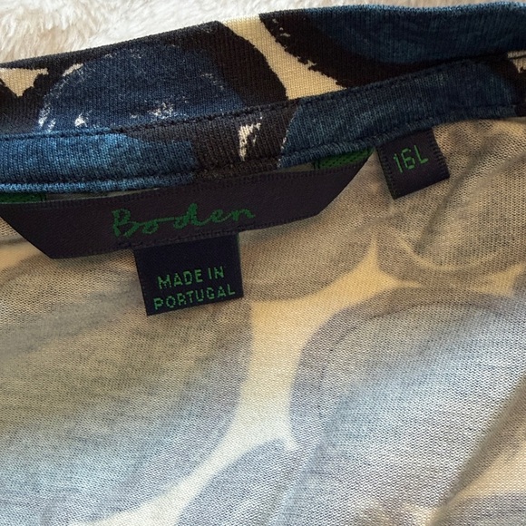 Boden Navy and White circle jersey knit 3/4 Sleeve Dress sz 12 14 euro 16 - Picture 7 of 11